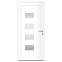Drzwi wejściowe, białe, 100x210 cm, aluminium i PVC Lumarko!