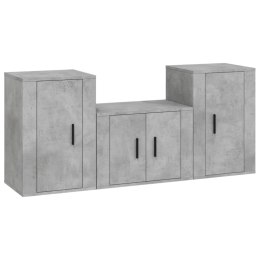 3-częściowy zestaw szafek telewizyjnych, szarość betonu Lumarko!