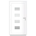 Drzwi wejściowe, białe, 100x200 cm, aluminium i PVC Lumarko!