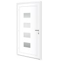 Drzwi wejściowe, białe, 100x200 cm, aluminium i PVC Lumarko!