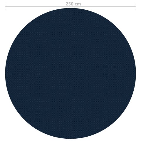 Pływająca folia solarna z PE na basen, 250 cm, czarno-niebieska Lumarko!