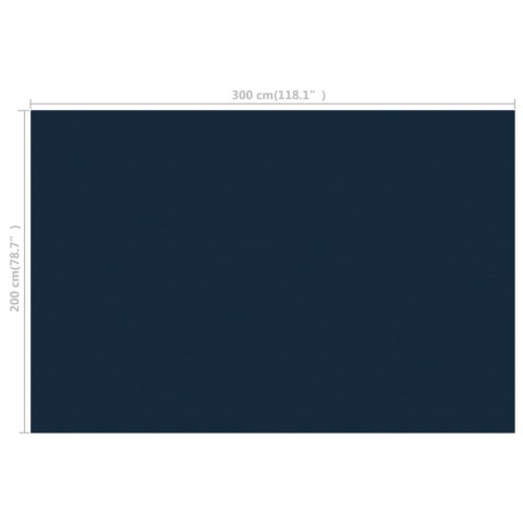 Pływająca folia solarna z PE, 300x200 cm, czarno-niebieska Lumarko!