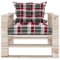 Sofa ogrodowa z palet, z poduszkami w czerwoną kratę, sosna Lumarko!