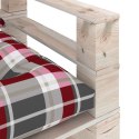 Sofa ogrodowa z palet, z poduszkami w czerwoną kratę, sosna Lumarko!