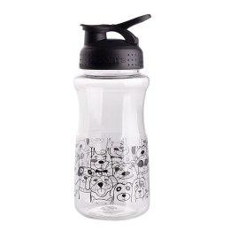 Zwierzaki Butelka Plastikowa Na Wodę Z Czarną Nakrętką 500 ML Dek. Biały Pies  Lumarko!