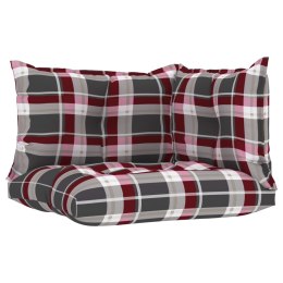 Poduszki na sofę z palet, 3 szt., czerwona krata, tkanina Lumarko!