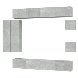 8-częściowy zestaw szafek telewizyjnych, szarość betonu Lumarko!