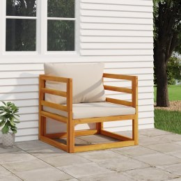 Krzesło ogrodowe z jasnoszarymi poduszkami lite drewno akacjowe Lumarko!