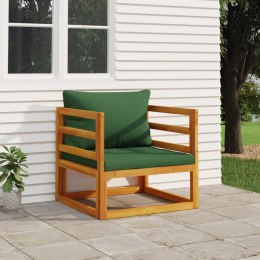 Krzesło ogrodowe z zielonymi poduszkami, lite drewno akacjowe Lumarko!