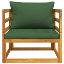 Krzesło ogrodowe z zielonymi poduszkami, lite drewno akacjowe Lumarko!
