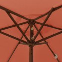 Parasol ogrodowy na drewnianym słupku, terakotowy, 196x231 cm Lumarko!
