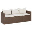 3-osobowa sofa ogrodowa z poduszkami, brązowa, polirattan Lumarko!