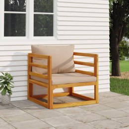Krzesło ogrodowe z poduszkami taupe, lite drewno akacjowe Lumarko!