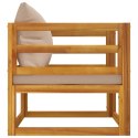 Krzesło ogrodowe z poduszkami taupe, lite drewno akacjowe Lumarko!