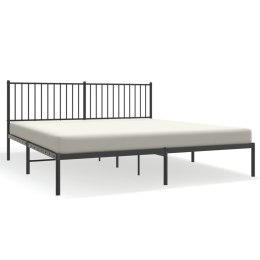Metalowa rama łóżka z wezgłowiem, czarna, 180x200 cm Lumarko!