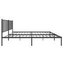 Metalowa rama łóżka z wezgłowiem, czarna, 180x200 cm Lumarko!