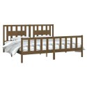 Rama łóżka z wezgłowiem, miodowa, drewno sosnowe, 200x200 cm Lumarko!