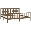 Rama łóżka z wezgłowiem, miodowa, drewno sosnowe, 200x200 cm Lumarko!