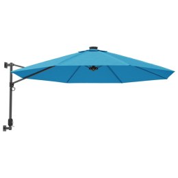Ścienny parasol ogrodowy z LED, niebieski, 290 cm Lumarko!