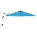 Ścienny parasol ogrodowy z LED, niebieski, 290 cm Lumarko!