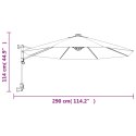 Ścienny parasol ogrodowy z LED, niebieski, 290 cm Lumarko!