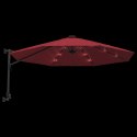 Ścienny parasol ogrodowy z LED, czerwony, 290 cm Lumarko!