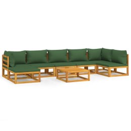 5-cz. zestaw wypoczynkowy do ogrodu, zielone poduszki, drewno Lumarko!
