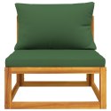 Środkowa sofa ogrodowa z zielonymi poduszkami, lita akacja Lumarko!
