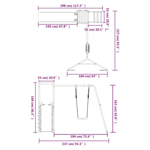 Plac zabaw do ogrodu, impregnowane drewno sosnowe Lumarko!