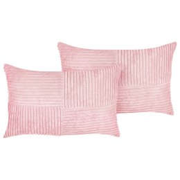 2 sztruksowe poduszki 47 x 27 cm różowe MILLET Lumarko!