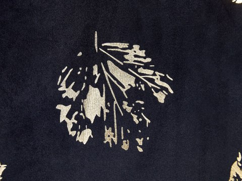 2 welurowe poduszki dekoracyjne w liście 45 x 45 cm czarne GOLDENROD