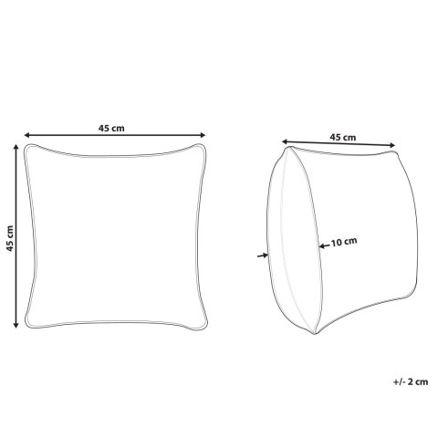 2 welurowe poduszki dekoracyjne w liście 45 x 45 cm czarne GOLDENROD