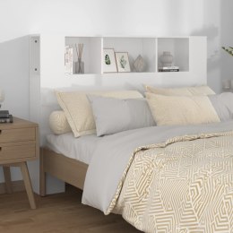 Wezgłowie łóżka z półkami, biel z połyskiem, 140x18,5x104,5 cm Lumarko!