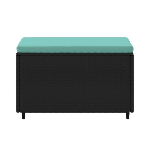 Podnóżek ogrodowy z poduszką, czarny, polirattan Lumarko!