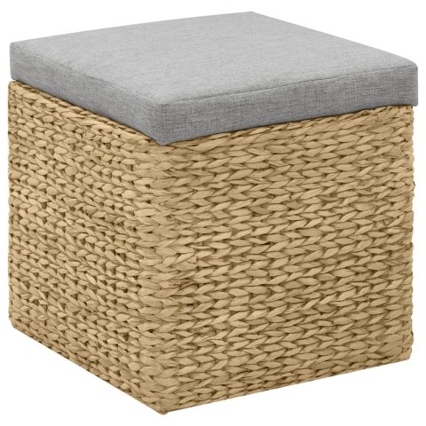 Zestaw 2 pufów wyplecionych z trawy morskiej, szary Lumarko!