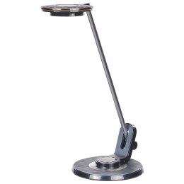 Lampa biurkowa LED metalowa z portem USB srebrno-czarna CORVUS Lumarko!