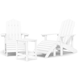 Krzesła Adirondack z podnóżkami i stolikiem, HDPE, białe Lumarko!