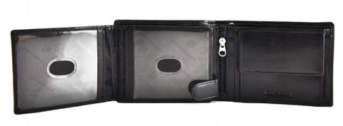 Czarny, skórzany portfel męski z łańcuchem — Peterson Lumarko!