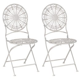 Zestaw 2 krzeseł ogrodowych metalowy biały SCAFA Lumarko!