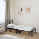 Metalowa rama łóżka z wezgłowiem, czarna, 75x190 cm Lumarko! #