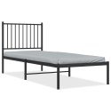 Metalowa rama łóżka z wezgłowiem, czarna, 75x190 cm Lumarko! #