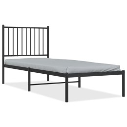 Metalowa rama łóżka z wezgłowiem, czarna, 75x190 cm Lumarko! #
