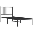Metalowa rama łóżka z wezgłowiem, czarna, 75x190 cm Lumarko! #