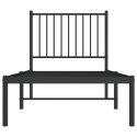 Metalowa rama łóżka z wezgłowiem, czarna, 75x190 cm Lumarko! #