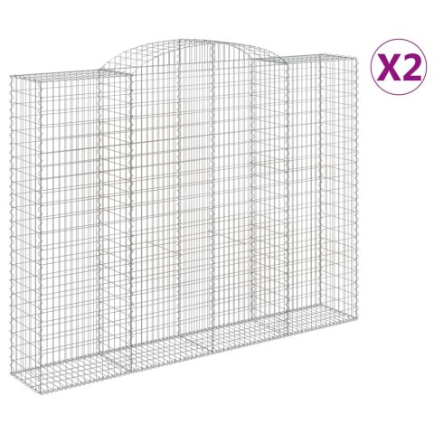 Kosze gabionowe, 2 szt, 300x50x220/240 cm, galwanizowane żelazo Lumarko!