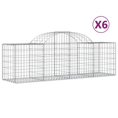 Kosze gabionowe, 6 szt., 200x50x60/80 cm, galwanizowane żelazo Lumarko!