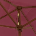 Parasol ogrodowy na drewnianym słupku, bordowy, 198x198x231 cm Lumarko!