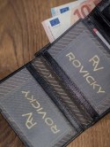 Skórzany portfel na karty z eleganckimi przeszyciami — Rovicky Lumarko!