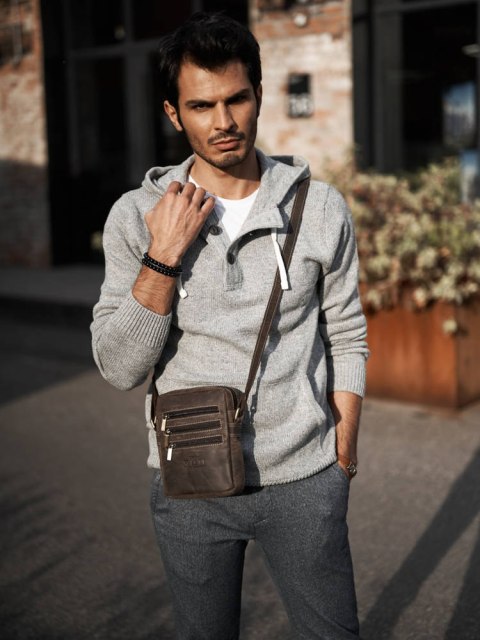 Skórzana listonoszka męska na ramię — Always Wild Lumarko!