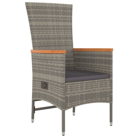 9-cz. zestaw mebli ogrodowych z poduszkami, rattan PE, szary Lumarko!